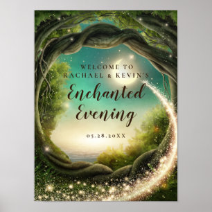 Poster Sinal de Boas-vindas Encantado à Noite