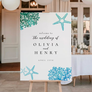 Poster Sinal de Boas-Vindas Estrela do Mar Casamento na P
