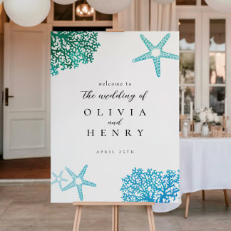 Poster Sinal de Boas-Vindas Estrela do Mar Casamento na P