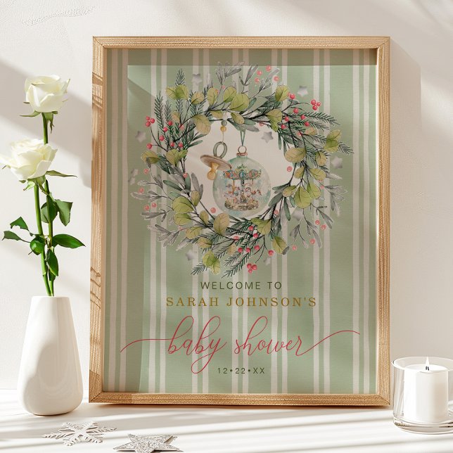 Poster Sinal de boas-vindas feliz Chá de fraldas (Cozy welcome sign)