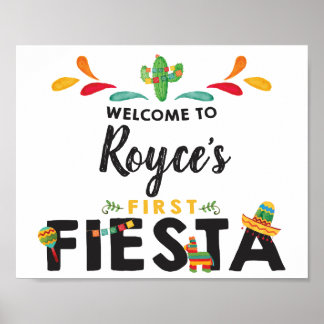 Poster Sinal de Boas-vindas Fiesta First Birthday