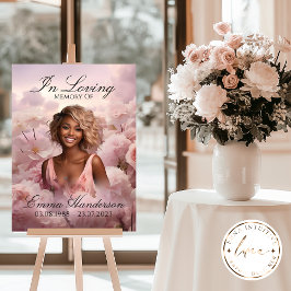 Poster Sinal de Boas-Vindas Floral Rosa Celestial Memoria