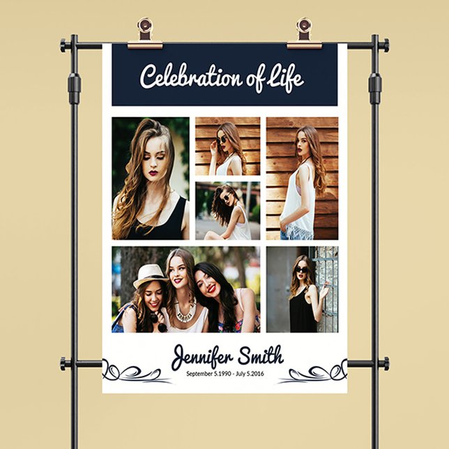 Poster Sinal de boas-vindas funerário floral Modelo (Funeral Welcome Sign)