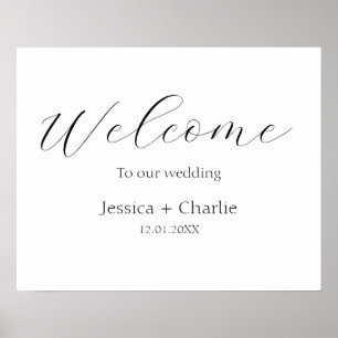 Poster Sinal de boas-vindas horizontal para o casamento