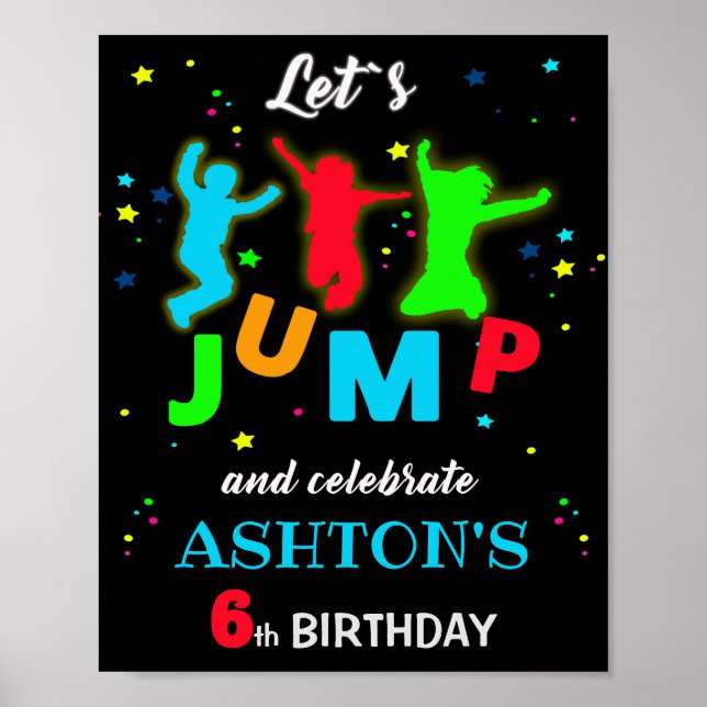 Poster Sinal de boas-vindas Jump trampoline park (Frente)