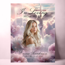 Poster Sinal de boas-vindas memorial Anjo e Cruz