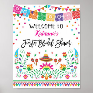 Poster Sinal de boas-vindas mexicano dos confetes do chá