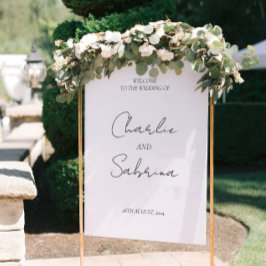 Poster Sinal de Boas-vindas Mínimo do Casamento Elegante 
