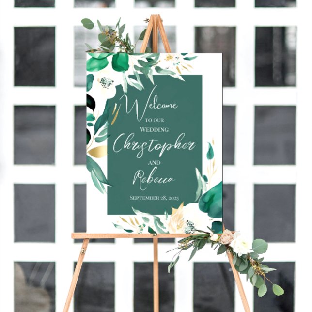 Poster Sinal de Boas-Vindas Modelo, Floral, (Criador carregado)