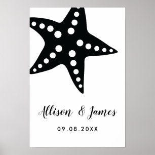 Poster Sinal de boas-vindas moderno do casamento da