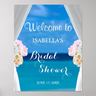 Poster Sinal de boas-vindas   Ocean Beach Summer Chá de p