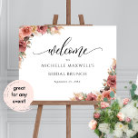 Poster Sinal de boas-vindas - Pampas cor-de-rosa pálido<br><div class="desc">Almoço de noz Elegante (ou qualquer outro evento) Sinal de boas-vindas com elegante coloração d'água pampas detalhes do canto floral em uma bela mistura de matizes, cor-de-rosa, pêssego, ouro de rosa, creme e amarelo de mel. Bem-vindos na atraente caligrafia escrita à mão. 10" x 8" é apenas o nosso tamanho...</div>