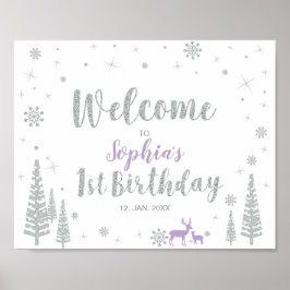 Poster Sinal de boas-vindas para a Festa de primeiro aniv