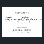 Poster Sinal de Boas-Vindas para a Véspera do Jantar de E<br><div class="desc">Este sinal minimalista é perfeito para dar boas-vindas à sua família e amigos para o jantar de ensaio!</div>