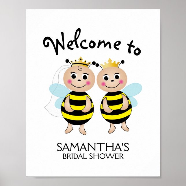Poster Sinal de Boas-Vindas para Casais Meant to Bee (Frente)