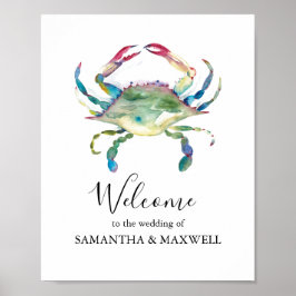 Poster Sinal de Boas-Vindas para Casamento na Praia Caran