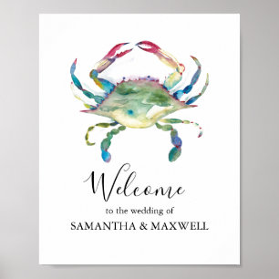 Poster Sinal de Boas-Vindas para Casamento na Praia Caran
