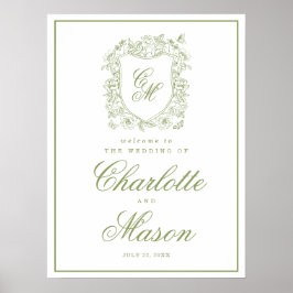 Poster Sinal de Boas-Vindas para Casamento no Jardim com