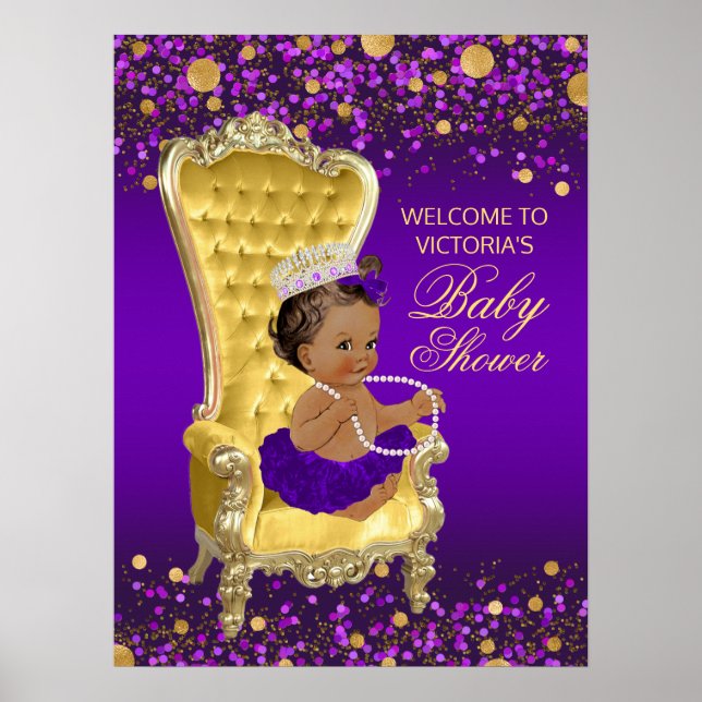 Poster Sinal de Boas-Vindas para Chá de Bebê da Princesa  (Frente)