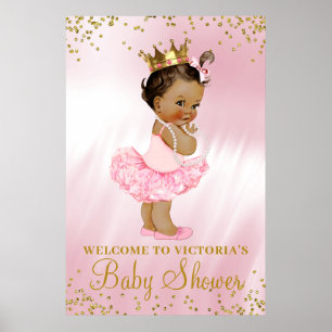 Poster Sinal de Boas-Vindas para Chá de Bebê da Princesa