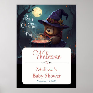 Poster Sinal de Boas-Vindas para Chá de Bebê de Halloween