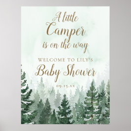 Poster Sinal de Boas-Vindas para Chá de Bebê Floresta de