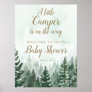 Poster Sinal de Boas-Vindas para Chá de Bebê Floresta de 