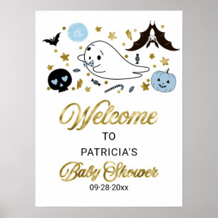 Poster Sinal de Boas-vindas para Chá de Bebê Little Boo n