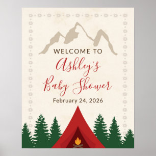 Poster Sinal de Boas-Vindas para Chá de Bebê no Bosque de