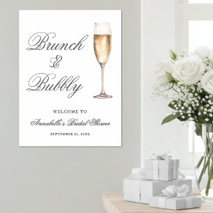 Poster Sinal de Boas-Vindas para Chá de Noiva com Brunch