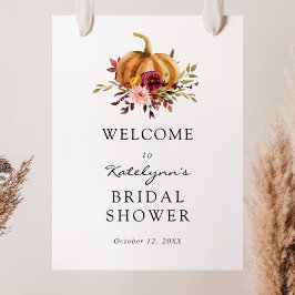 Poster Sinal de Boas-Vindas para Chá de Noiva com Florais