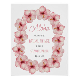 Póster Sinal de Boas-Vindas para Chá de Noiva Floral Hava