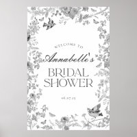 Sinal de Boas-Vindas para Chá de Noiva Floral Toil
