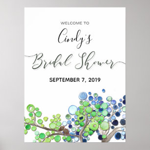 Poster Sinal de boas-vindas para chá de noiva - Floresta