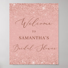 Poster Sinal de boas-vindas para chá de noiva glamour em