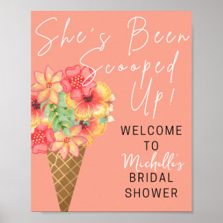 Poster Sinal de boas-vindas para chá de noiva Scooped Up