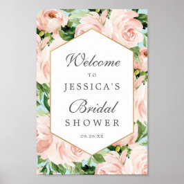 Poster Sinal de Boas-Vindas para Chá de Noiva Shabby Chic