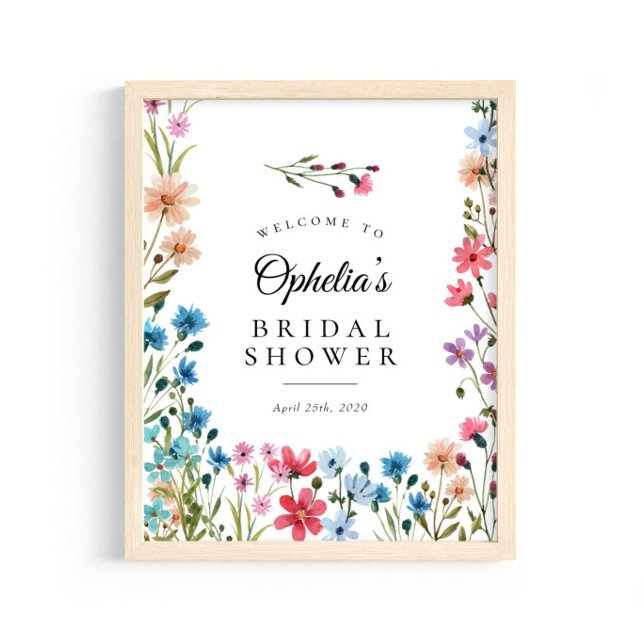 Poster Sinal de Boas-Vindas para Chá de Noiva Wildflower  (Criador carregado)