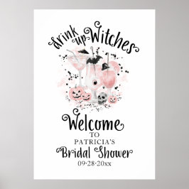 Poster Sinal de boas-vindas para chá de panela de bruxas 