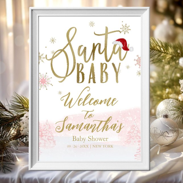 Poster Sinal de Boas-Vindas para Chás de Bebê de Natal Ba (Criador carregado)
