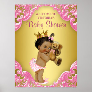 Poster Sinal de Boas-Vindas para Chás de Bebê Princesa Et