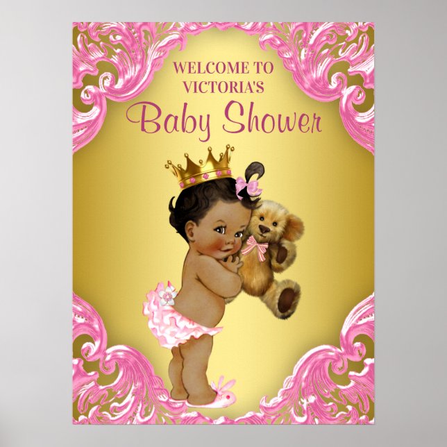 Poster Sinal de Boas-Vindas para Chás de Bebê Princesa Et (Frente)