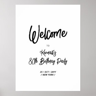 Poster Sinal de Boas-Vindas para Festa de Aniversário de