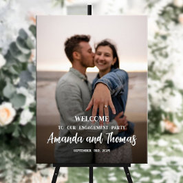 Poster Sinal de boas-vindas para festa de noivado com fot