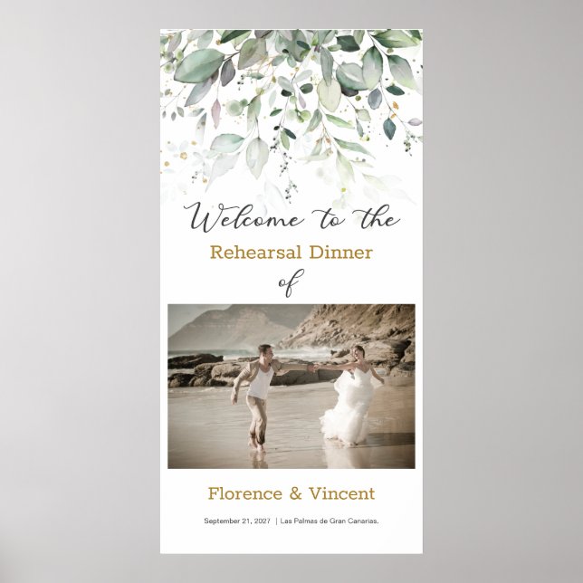 Poster Sinal de Boas-Vindas para Jantar de Ensaio com Fol (Frente)