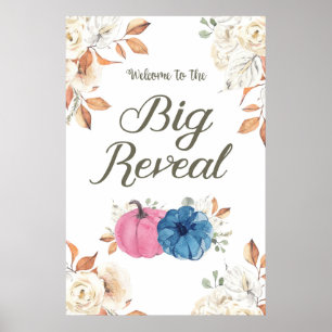 Poster Sinal de Boas-Vindas Rosa Bege e Azul Marinho Reve
