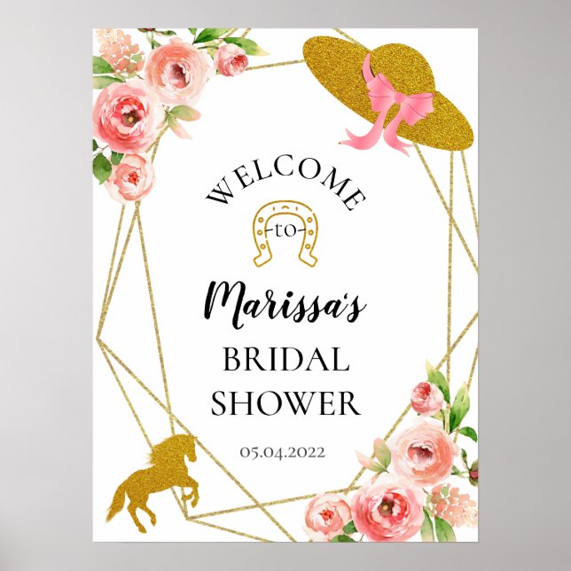 Poster Sinal de boas-vindas, rosa e Dourado, de Kentucky  (Frente)