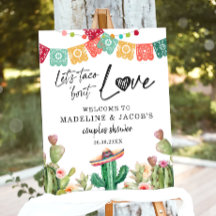 Sinal de Boas-Vindas Taco Bout Love Festa Cactus C
