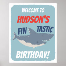 Sinal de Boas-Vindas tema de aniversário Fintastic