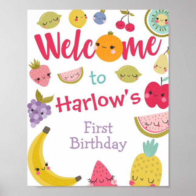 Poster Sinal de boas-vindas Tuttifrutti (Frente)